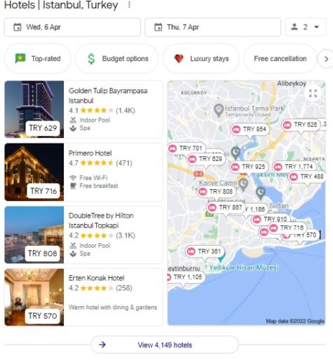 Google, Otelciler İçin Yeni Özellikler Ekledi